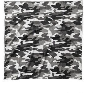 Unisex LL Bean Gray/Black Camo Print Active Moisture Wicking Bandana. 24” X 24”